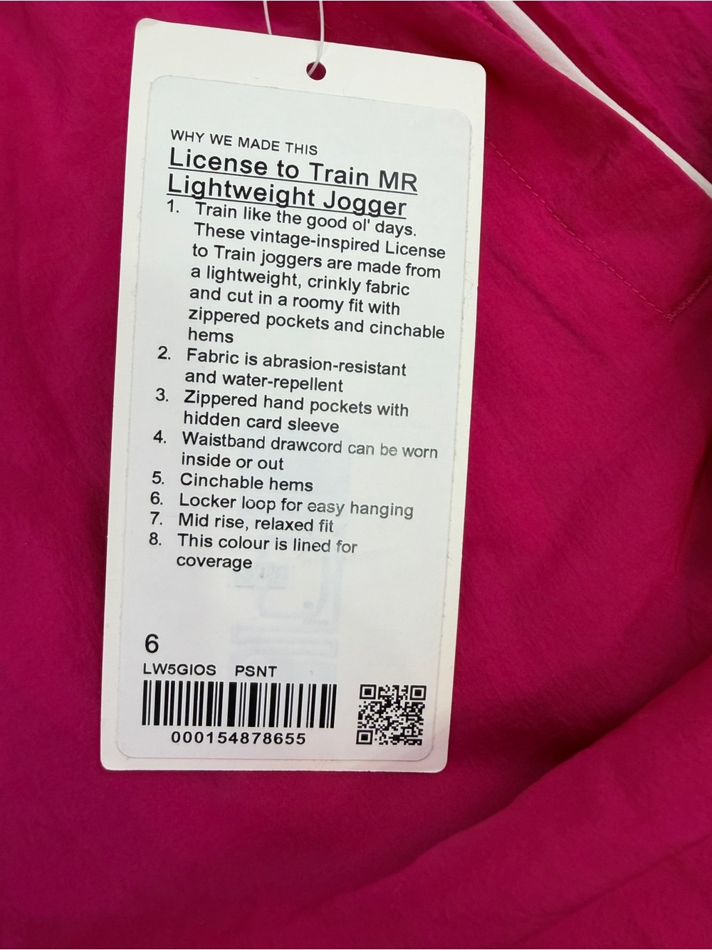 Lululemon License To Train Lightweight Jogger Pink NWT Size 6 - Picture 3 of 11